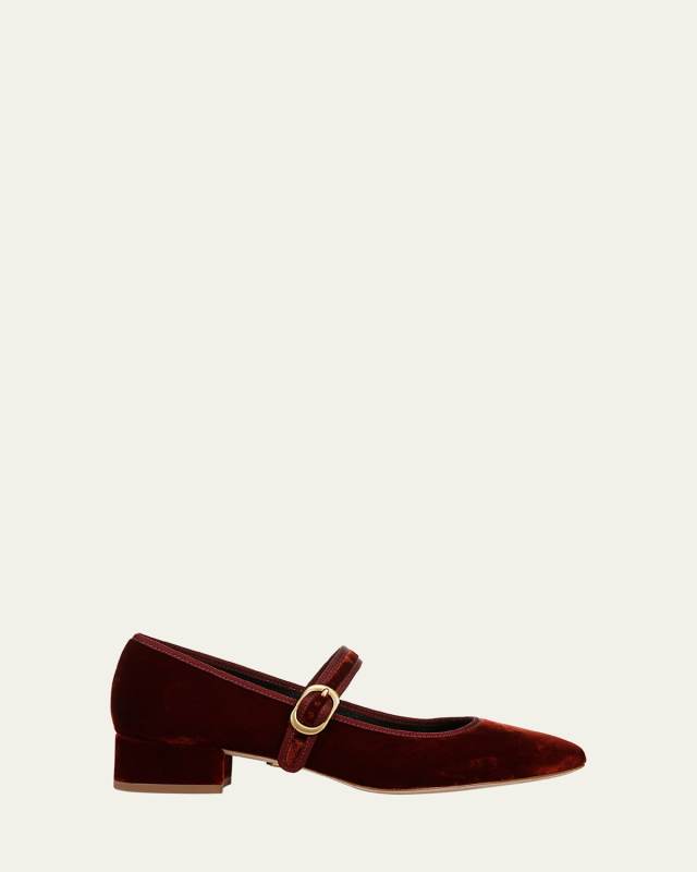 Cade Velvet Mary Jane Ballerina Pumps